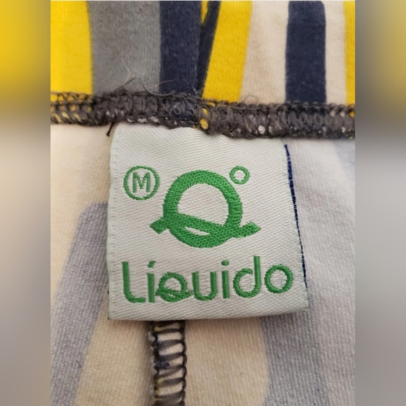 ❤ LIQUIDO YOGA CROP LEGGINGS YELLOW / NAVY / GRAY CHAIN PATTERN WOMEN'S SIZE MED - Picture 9 of 10